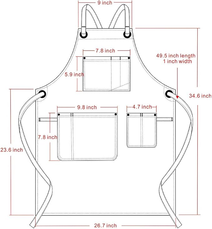 Jeanerlor - Special Washing Style Jean Apron for Men Denim Aprons with Towel Loop + Tool Pockets, Adjustable L to XXL(Blue-Black)