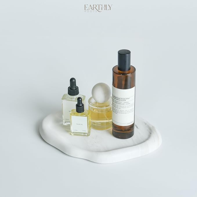 Natural Marble Trinket Tray – 9"x6" Cloud Shaped Decorative Dish for Jewelry, Keys, Perfume, Cosmetics, Vanity, Bathroom, Candle, Kitchen & Countertop | Stone Catchall or Gift (Rainy White)
