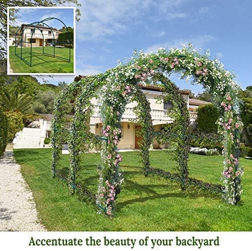 Greenhouse Replacement Frame for Outdoor Larger Hot Garden House, Support Arch Frame Climbing Plants/Flowers/Vegetables (6.5'x 7' x 7.2', Frame)