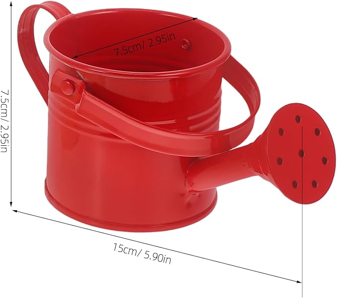 Yardwe 6-Pack Small Watering Cans for Indoor Plants Lightweight Mini Iron Watering Cans with Long Spout for Succulent and Air Plants Easy Carry Kids Gardening Watering Equipment 5.9 x 2.9 Inch