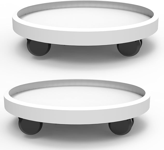 WanderingDonkey 14 Inch Wheeled Potted Flower Mover Dolly with Casters, Round Coaster for Indoor Outdoor,Planter Saucer Tray, Heavy Duty Plant Caddie with Wheels,Rolling Plant Stand Pot Trolley