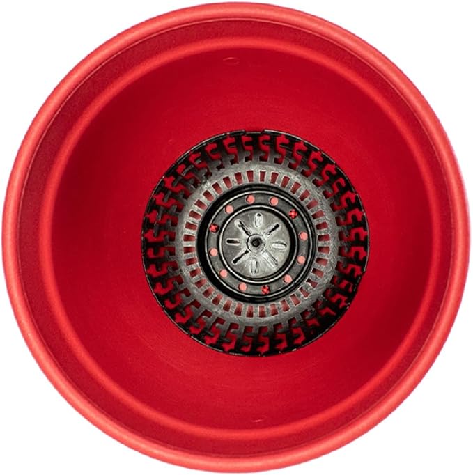 The HC Companies Rings Flower Planter - Self Watering Plant Pots for Herbs & More - Round Lightweight Outdoor & Indoor Planter (12" Warm Red, Pack of 1)