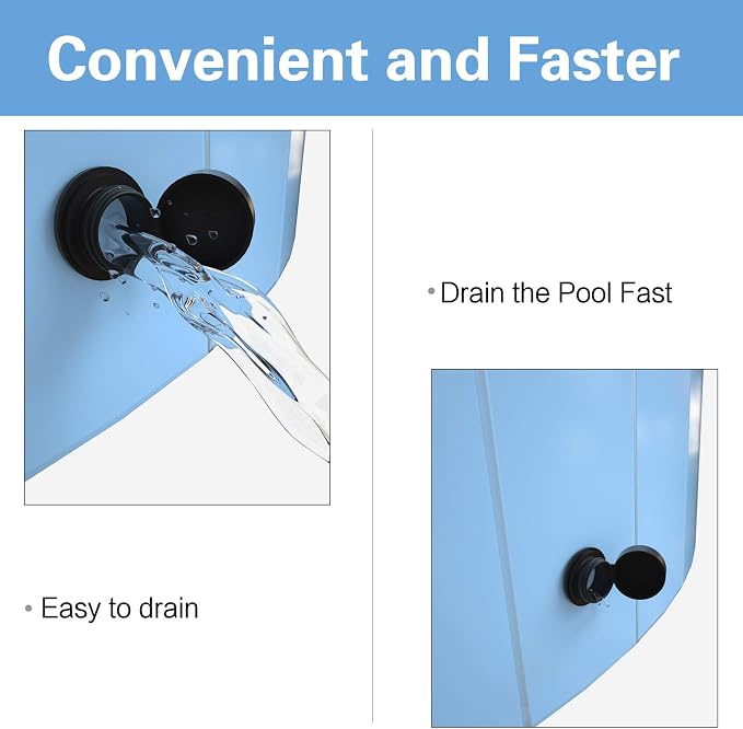 Pet Bath Pool Foldable Pet Swimming Pool PVC 55'' x 12'' Indoor &Outdoor Bathing Tub for Large Dogs Cats Kids,Blue