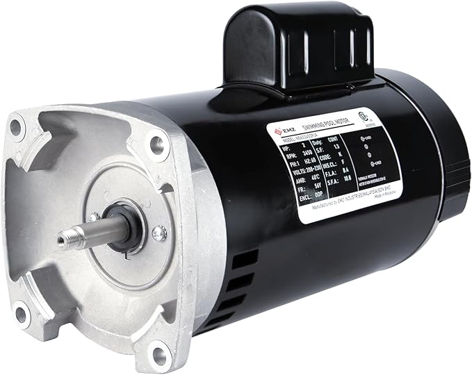 2 HP Single Speed Pool Pump Replacement Motor, Compatible with A.O. Smith Century B2843, 208-230V, 3450 RPM, 56Y Square Flange, ODP, 1.3 Service Factor