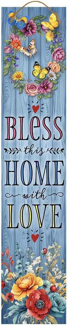 Briarwood Lane Spring Double Sided Reversible Pine Porch Leaner 47x9.5 Bless This Home For Spring Porch Leaner