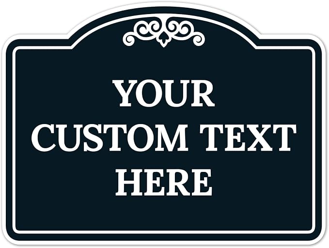 Custom Decorative Sign, Personalized Metal Sign for Business, Driveway, Home, Airbnb, Office Door Plaque, Black Background Sign, 18x24 Inches, ACM, Fade Resistant, Made in USA by Sigo Signs