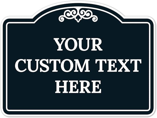 Custom Decorative Sign, Personalized Metal Sign for Business, Driveway, Home, Airbnb, Office Door Plaque, Black Background Sign, 18x24 Inches, ACM, Fade Resistant, Made in USA by Sigo Signs