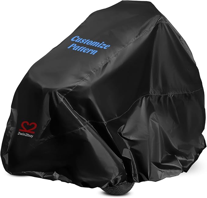 Custom Riding Lawn Mower Cover, Customized Heavy Duty Waterproof Polyester 600D Oxford Tractor Cover UV & Dust & Water Resistant, Universal Fit Decks up to 54" with Elastic Cord & Storage Bag