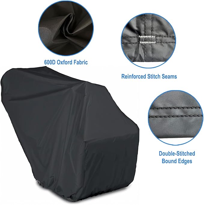 Snow Blower Cover - Waterproof Heavy Duty Windproof Outdoor Covers, Universal Fit for Toro, Honda, Ryobi, Ariens, Troy Bilt, Snow Joe (Black,600D)