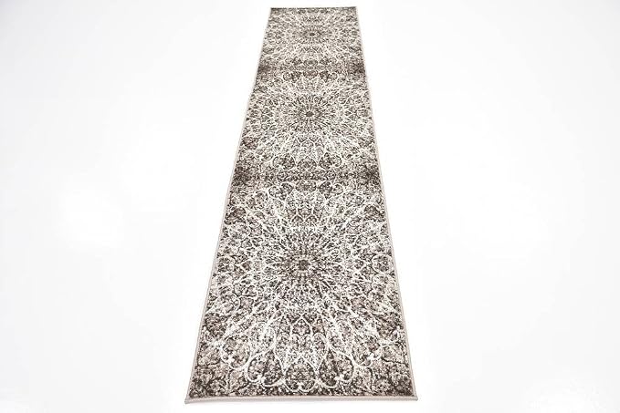 Unique Loom Sofia Collection Area Rug - Grace (2' x 9' 10" Runner, Brown/ Ivory)