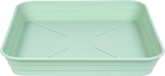 4 Pack Square Plant Saucer Tray 8 inch, 6 8 10 12 14 16 18 20 inch Heavy Duty Plastic Square Plant Saucers for Indoors Outdoor, Flower Planter Drip Trays for Pots, Seed Starting Tray