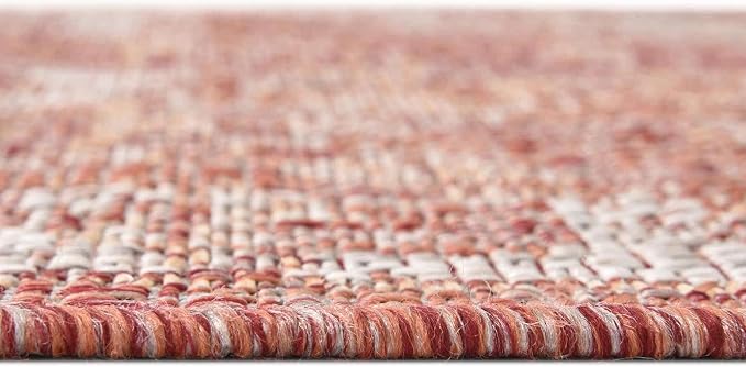 Unique Loom Outdoor Traditional Collection Area Rug - Valeria (4' 1" Round, Rust Red/ Ivory)