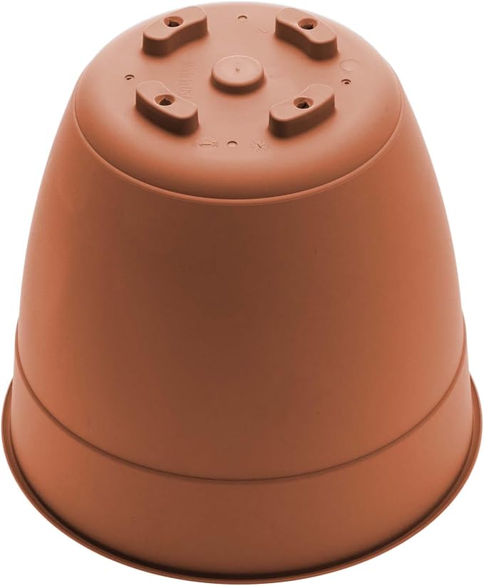 Bloem Dayton 16" Terra Cotta Recyled Plastic Planter Pot with Drainage Holes and Removable Saucer for Indoor or Outdoor Gardening, Made in USA