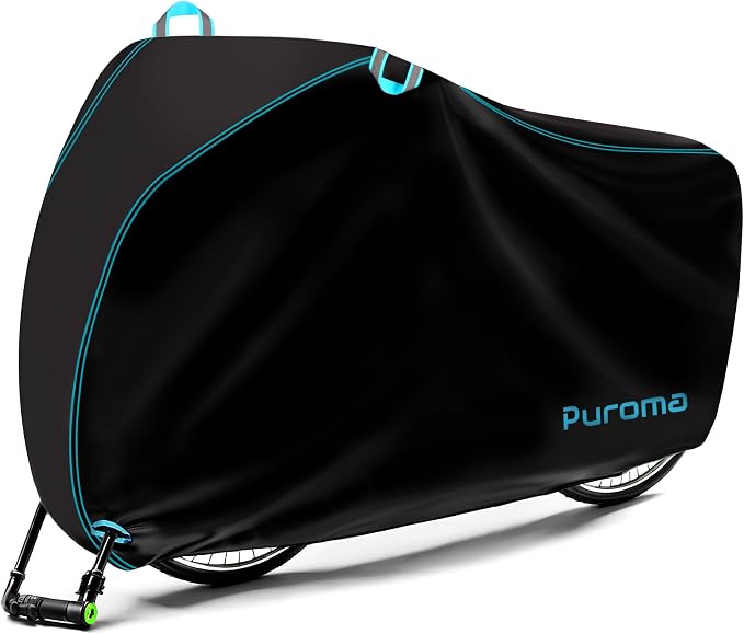 Puroma Bike Cover for 1/2/3 Bikes, 210D Waterproof Outdoor Storage Bicycle Covers Rain Sun UV Dust Wind Proof with Lock Hole for Mountain Road Electric Bike