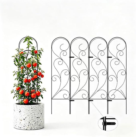 Zhongma 4 Pack 32" Metal Plant Trellis for Potted Plants Climbing,Indoor and Outdoor Fence Plant Support Trellis for Flower and Vagetable