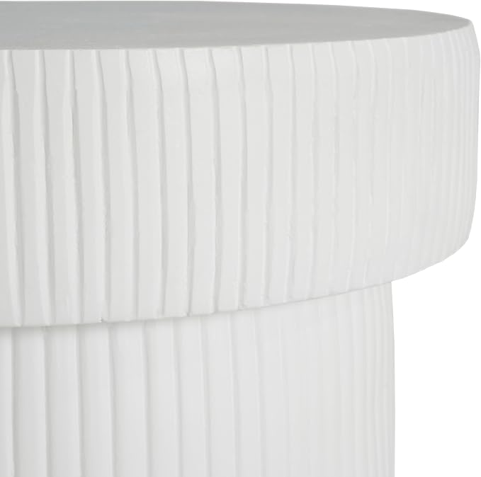 Christopher Knight Home Jorine 24" H Plant Stand, Pedestal Column Side Table, Lightweight Concrete Plant Stand, Indoor Outdoor Plants Standing for Entryway Garden Yard Home, No Assemly Needed, White