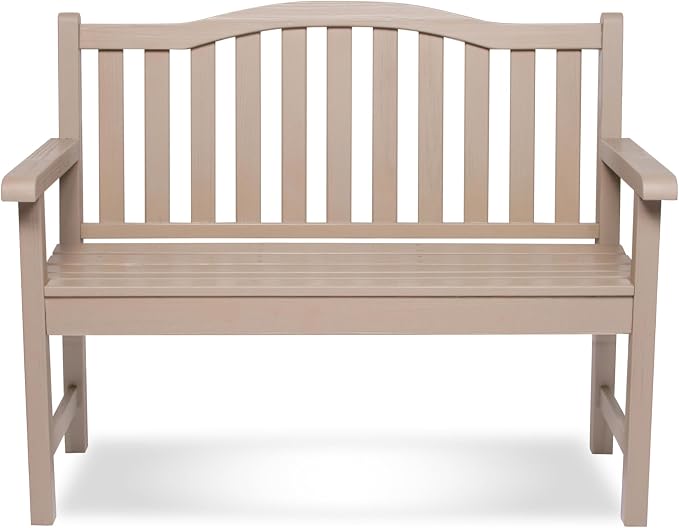 Shine Company 4212GS-142 Belfort II Wooden Outdoor Patio Garden Bench, Classic Grey