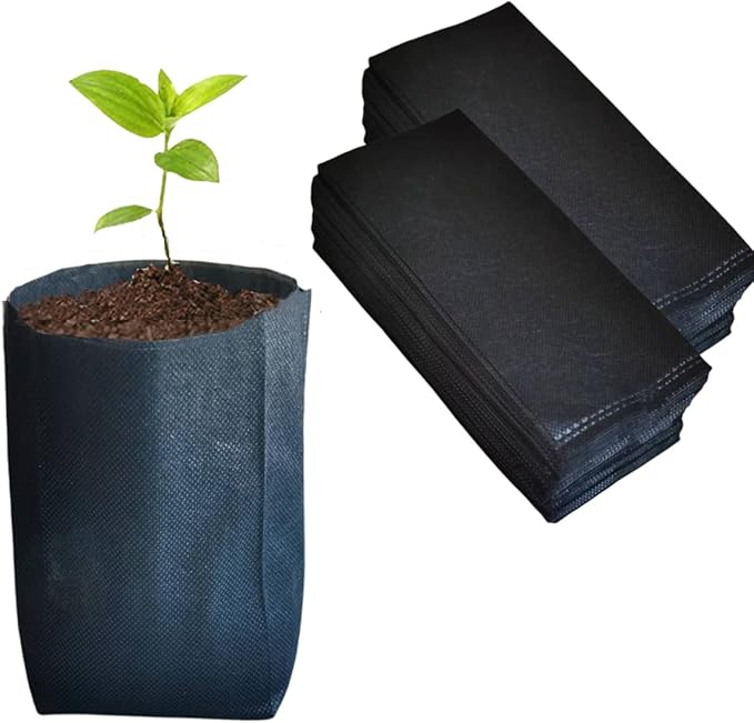 gardtree 1/8 Gallon 200PCS 5.5×6.3 Inch Breathable Plant Grow Bags - Non-Woven Plant Seedling Pots for Seed Starting, Indoor/Outdoor Vegetables, Herbs, Flower | Easy Transplant, Space Saving, Black