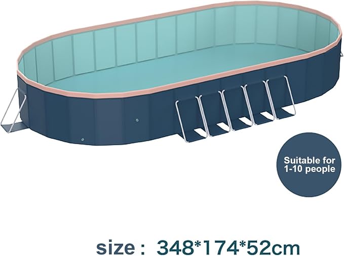 Montary Foldable Large Non-Inflatable Oval Swimming Pool for Family - Hard Plastic Shell, Oversized Thickened Design, Portable Collapsible Backyard Pool-137"x68.5"x20.5"