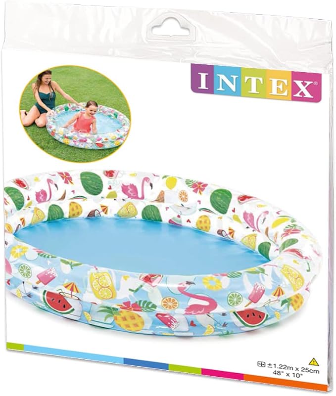 Intex Inflatable Stars Kiddie 2 Ring Circles Swimming Pool (48" X 10") [Assorted Styles]