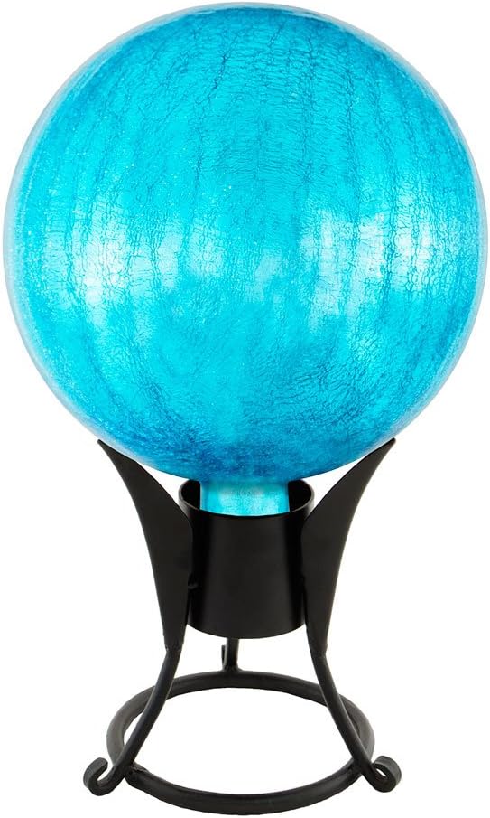 Achla Designs 10-Inch Crackle Gazing Globe Ball, Teal