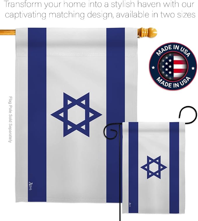 Israel Flag Bandera de Israeli American Flag for Outside Banner Pack Lawn Garden Outdoor Wall Poster Door Grave Cemetery Tapestry Grandma Gifts Cemetery Decor Jewish Decorations Made in USA