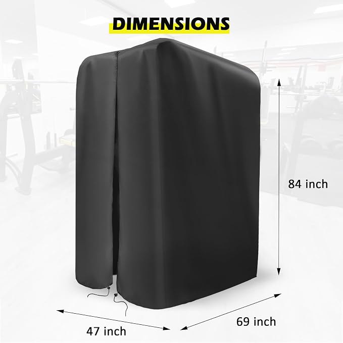 Gym Rack Cover with Waterproof Zipper for Squat Rack 47"-110"W | Waterproof Dustproof Heavy Duty Oxford Fabric,Gym Equipment Storage Cover for Workout Machine Outdoor Use