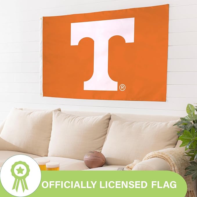 NCAA University of Tennessee Flag with Grommets, 3'x5' Tennessee Volunteers Outdoor College Flags & Banners for Garden Patio Indoor Wall Décor