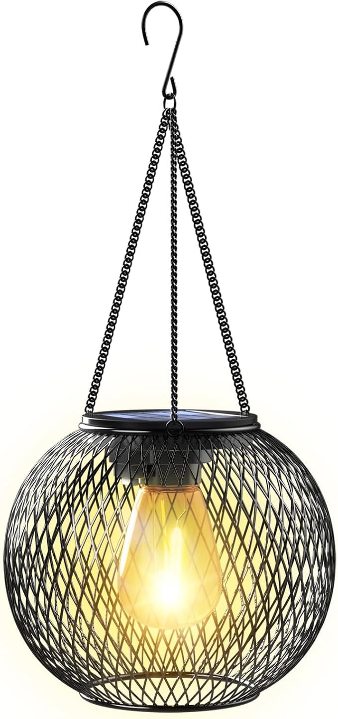 Solar Lantern Outdoor Waterproof, KagoLing Upgraded Hanging Solar Lights Outdoor Garden Decorations Lighting Solar Powered Waterproof Tree Lantern for Garden Yard Patio Pathway,1Pack