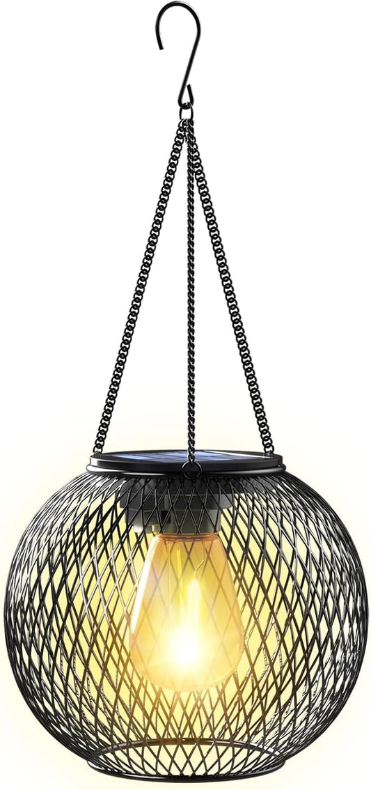Solar Lantern Outdoor Waterproof, KagoLing Upgraded Hanging Solar Lights Outdoor Garden Decorations Lighting Solar Powered Waterproof Tree Lantern for Garden Yard Patio Pathway,1Pack