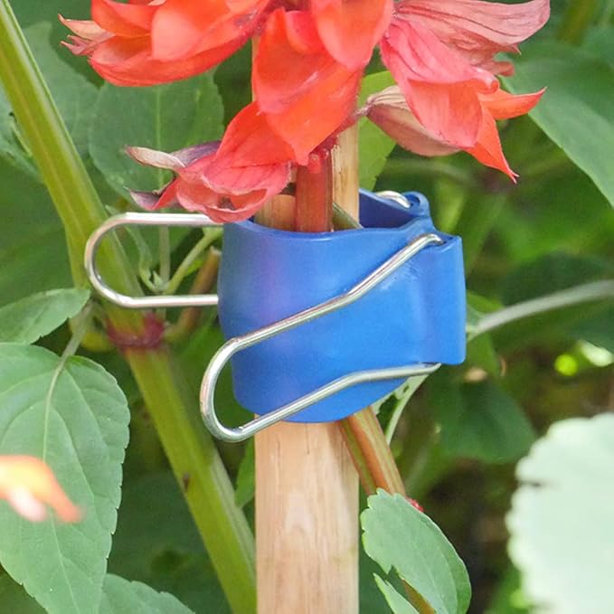 Reusable Garden & Cable Clips – Indoor/Outdoor Clamp Holders for Plants, Cords, Wires, String Lights, Trellis & Décor, Multi-Size 12 Pack (4 Small White, 4 Medium Blue, 4 Large Black)