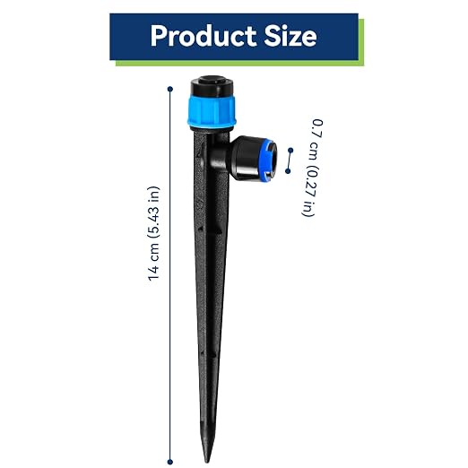 10PCS 1/4 inch Tubing Drip Irrigation Emitters Sprayer,360 Degree Drip Emitter Sprayer with Stake, Irrigation Dripper Sprinklers for Drip Irrigation System Parts & Connectors