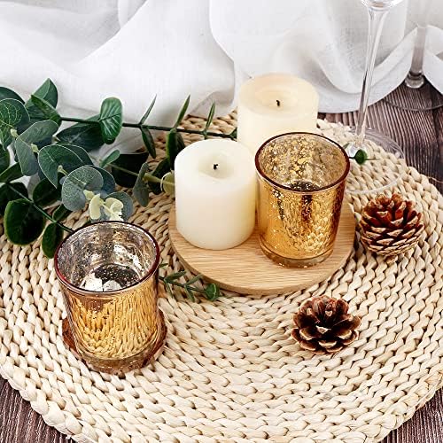 72pcs Gold Glass Tea Light Holders - Votive Candle Holders Bulk for Weddings Events - Glass Votives for Wedding Centerpieces, Christmas, Thanksgiving - Candle Accessories Decor (72, Gold) - Image 5