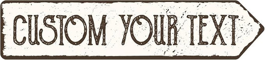 Custom Right Arrow Sign Rustic, Personalized Metal Outdoor Signs,Tin Plates for Outside House,Man Cave,Shop,Bar,Cafe Restaurant,Aluminum Fade Reistant 24 x 5 inch