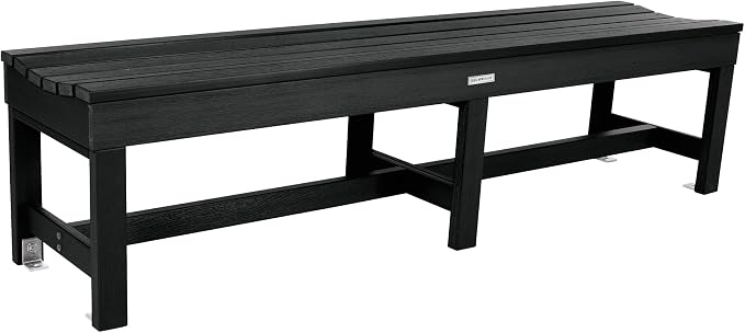 Sequoia Professional CM-BENSQ61-BKE Commercial Grade Weldon 6ft Backless Picnic Bench, Black