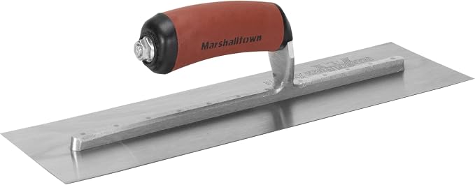 Marshalltown Finishing Trowel, 14 by 4 Inch, Perfect for Spackling, Sheetrock, Stucco, Concrete, EIFS and More, DuraSoft Curved Handle, High Carbon Steel Blade, Xtralite Mounting, MXS64D