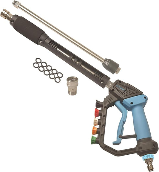 GDHXW Adjustable High Power Pressure Washer Gun with Swivel,with 2 Extension Wand 5 Nozzle10 O-Rings Thread Adapter 5000 PSI For Pressure Washer