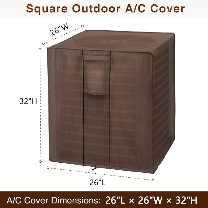 Air Conditioner Covers for Outside Unit Winter AC Covers for Outdoor Fits up to 26 x 26 x 32 inches