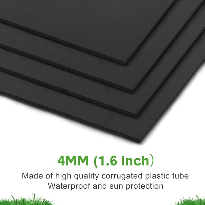 Tuanse 20 Pack Blank Yard Signs with Stakes 16x12 Inch Double Sided Corrugated Plastic Board Custom Lawn Signs for Garage Sale Real Estate Open House Advertising Rent Guidepost Birthday Party(Black)