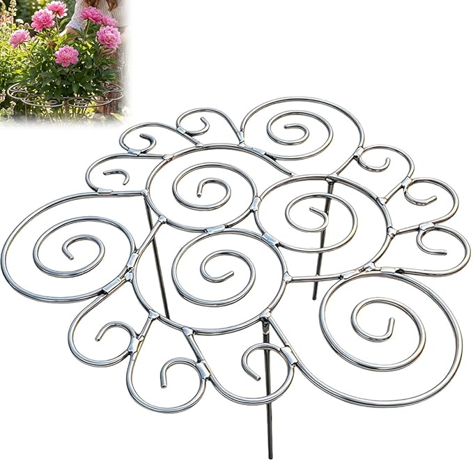 Metal Plant Support Ring for Garden, 2026 New Peony Cages and Supports, Grow-Through Peony Cages Ring Supports, Flower Support Frame, Outdoor Indoor Pots, Decorative Grow Through Rings (1pcs-Large)