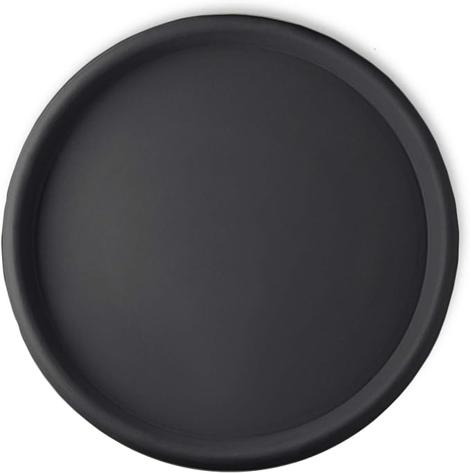 Crescent Garden Universal Round Saucer, Circular Saucer for Potted Plants, Caviar Black (19.7-Inch Inside Diameter)