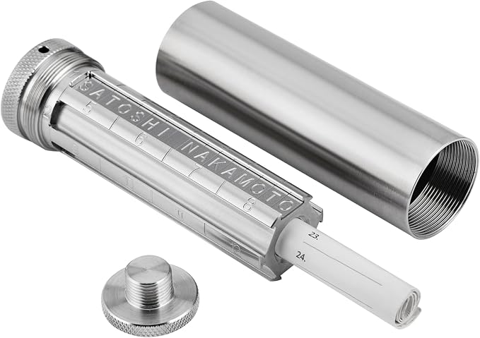 Crypto Seed Phrase Storage, 24 Words Seed Backup for Bitcoin Ethereum Crypto Wallet, 304 Stainless Steel Capsule, BIP39 Compatible