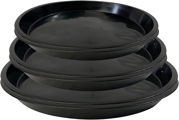 Plant Saucer 16 18 20 Inch, 6 Pack Heavy Duty Large Plant Tray for Planter Pot, Plastic Flower Pot Saucers Drip Water Trays for Indoors and Outdoors