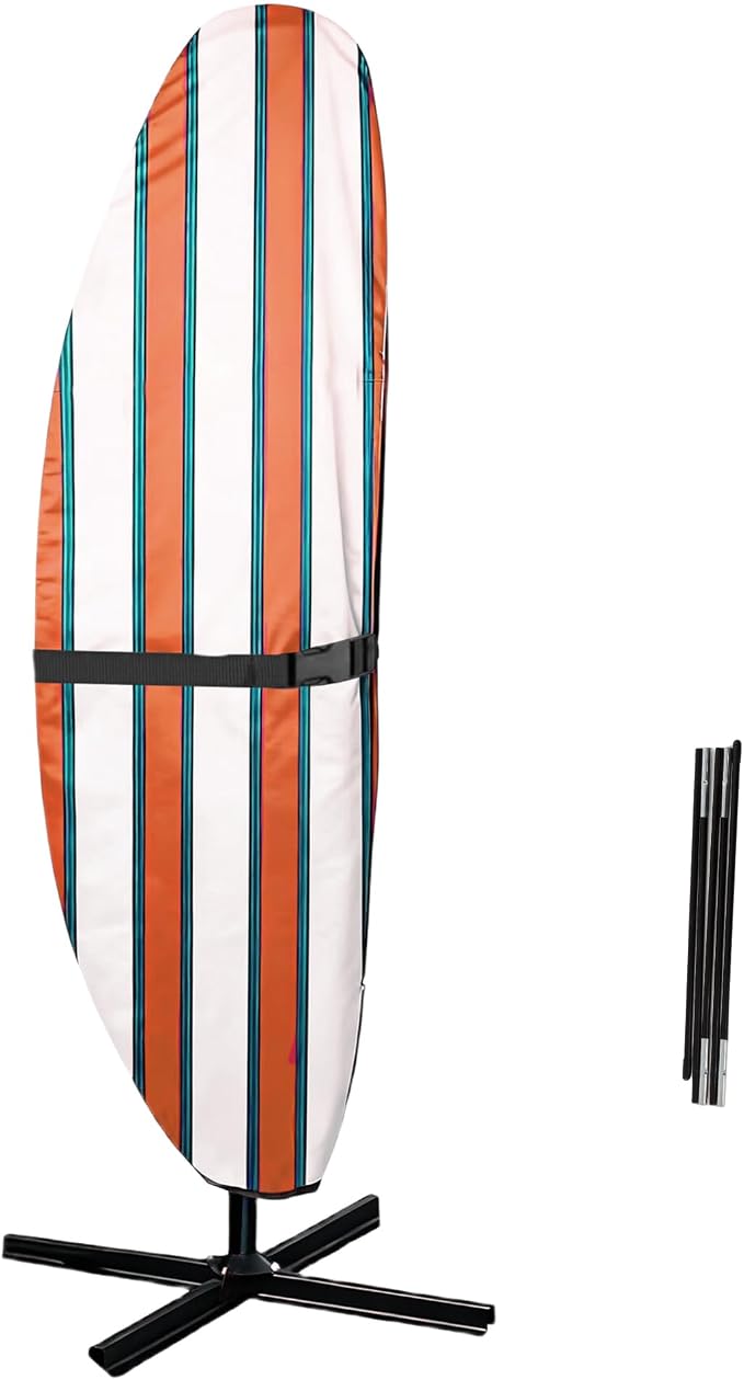 Patio Umbrella Cover, Waterproof Outdoor Umbrella Cover, PU-Coated Polyester Parasol Umbrella Cover with Zipper, Adjustable Strap and a Support Pole, UPF 50+ Windproof Design