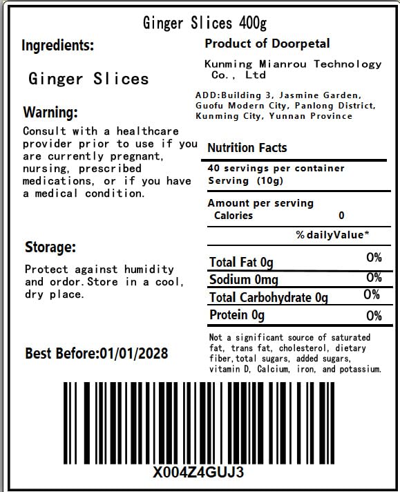 Dried Ginger Slices- 14.11oz/400g-Pure Natural Chinese Herbal Medicine-干姜片 Sun-Dried, Thinly Sliced for Tea, Cooking & Herbal Use (Ginger Slices)