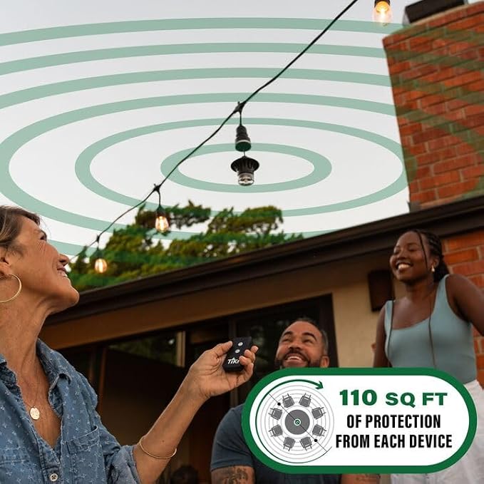 TIKI® BiteFighter® Plug & Repel Mosquito Repellent for Outdoor String Lights Odor-Free, Easy Install, 110 sq. ft. Coverage with 48 Hours of Protection