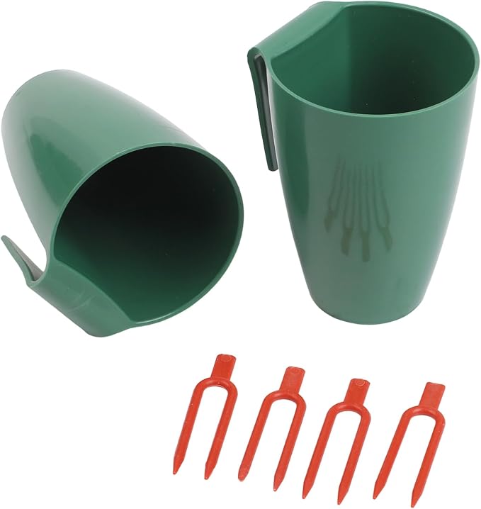 Strawberry Rooting Cup Kit with 20 Forks for Plant Propagation, Hanging Transplant Grow Station for Garden Greenhouse Balcony, 10 Cups Green