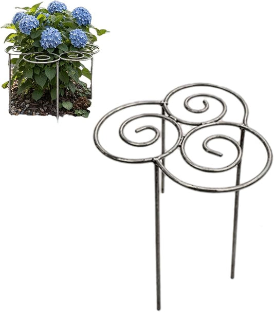 Metal Plant Support Ring for Garden, Peony Cages and Supports, Decorative Metal Plant Support Ring, Heavy-Duty Flower Support Frame, Outdoor Orchid Clip (S)