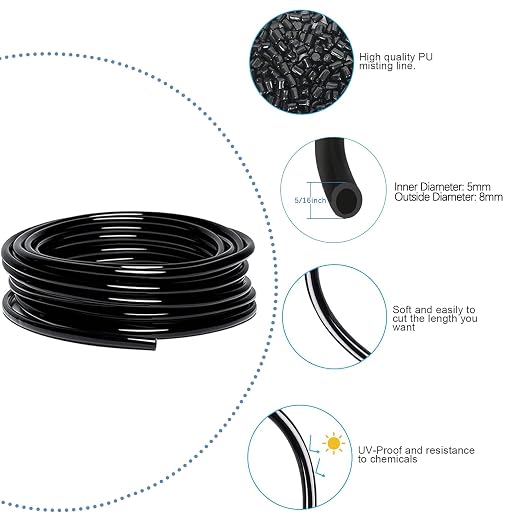 49.21Ft Drip Irrigation Kit Automatic Drip Irrigation System, 360° Bendable Garden Irrigation System, 5/16 inch Garden Watering System Adjustable Bendable Nozzle Copper Sprayer System for Garden