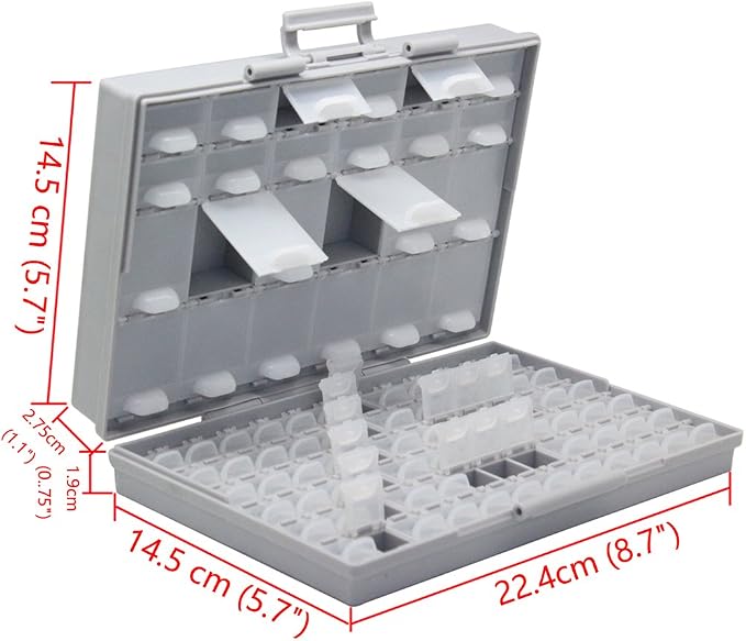 AideTek 4 units BOX-ALL-96 Compartments Empty Enclosure SMD SMT Organizer Great Surface Mount Components Organizer